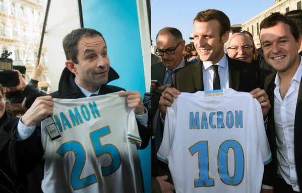 Présidentielle: Emmanuel Macron et Benoît Hamon fans de l’OM?