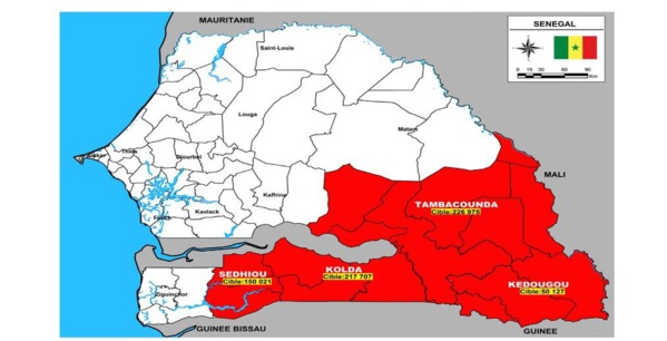 Les régions les pauvres du Sénégal se trouvent au Sud