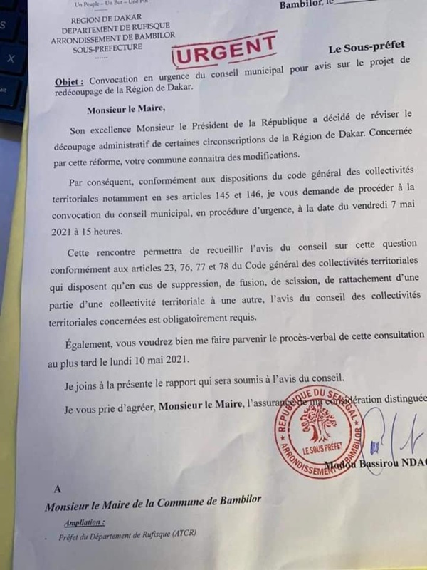 URGENT: Macky Sall ordonne la révision du découpage administratif de la région de Dakar (Document)