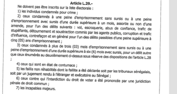 Inscription sur les listes électorales: voici l’article qui a mis en colère l’opposition