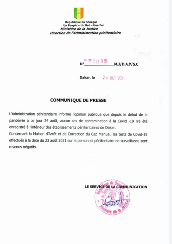 Contamination du Président Habré en détention : Le colonel Bocandé dément et précise :