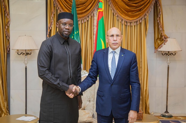 Visite officielle en Mauritanie : Ousmane Sonko rencontre Mohamed Ould Cheikh El Ghazouani