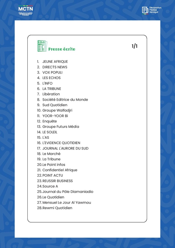 Sénégal : « Exclusif.net » intègre la liste des médias reconnus par l’État [Documents]