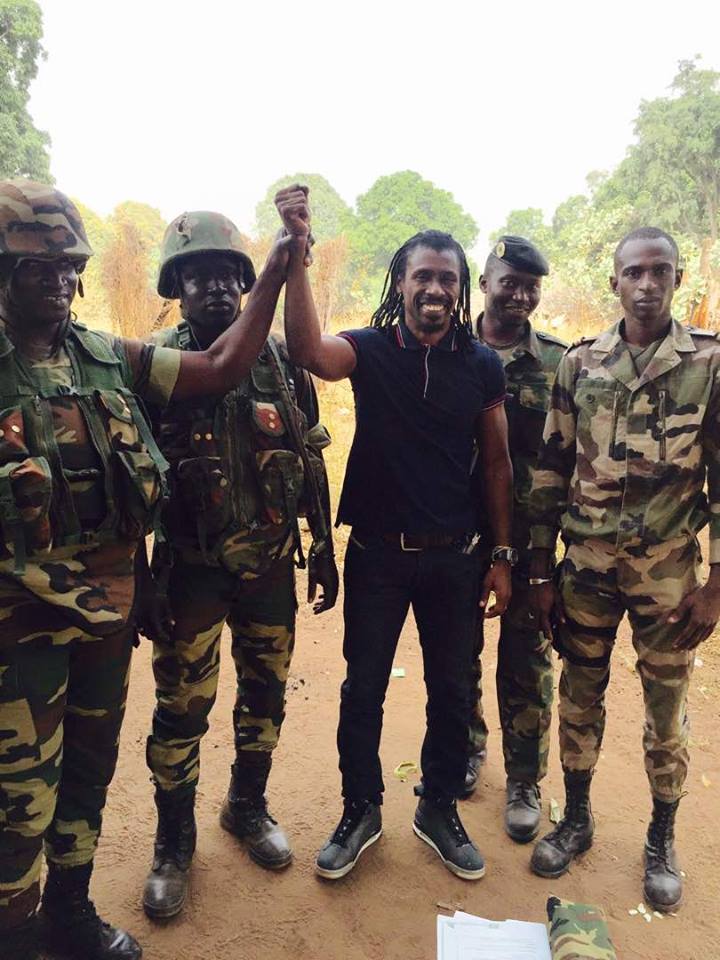 Aliou Cissé dans une base militaire en Casamance