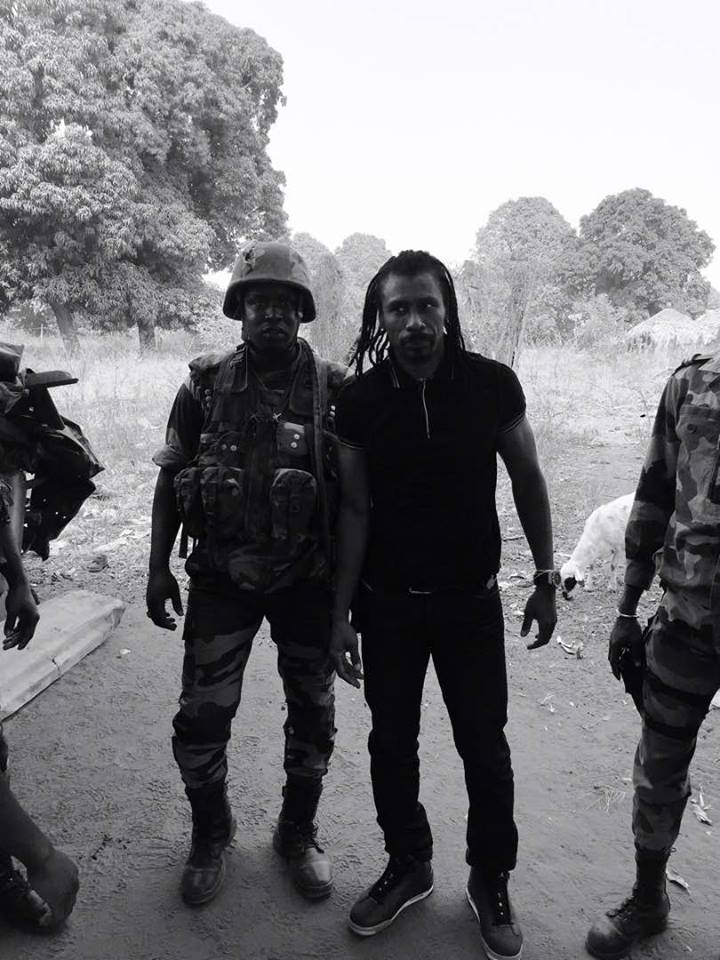 Aliou Cissé dans une base militaire en Casamance