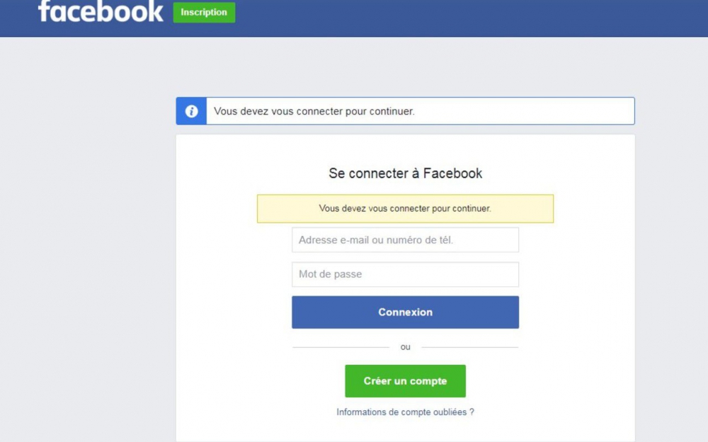 Des utilisateurs de Facebook empêchés de se connecter