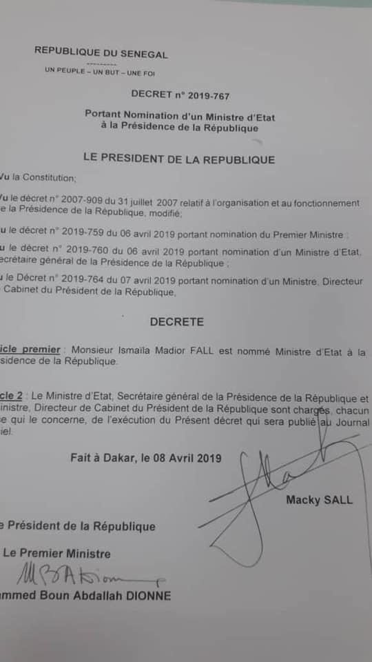 3e mandat de Macky : La (nouvelle) position du Pr Ismaïla Madior Fall