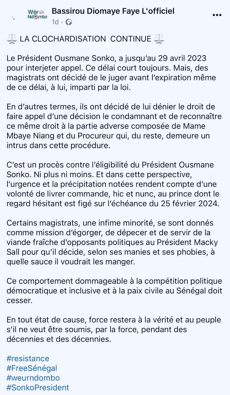 Campagne de désobéissance civique: Ousmane Sonko a lancé le premier acte 