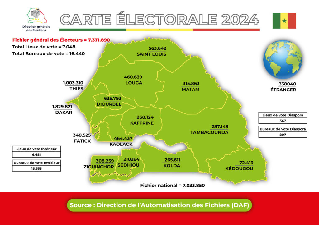 Législatives au Sénégal : Voici la Carte Électorale 2024 