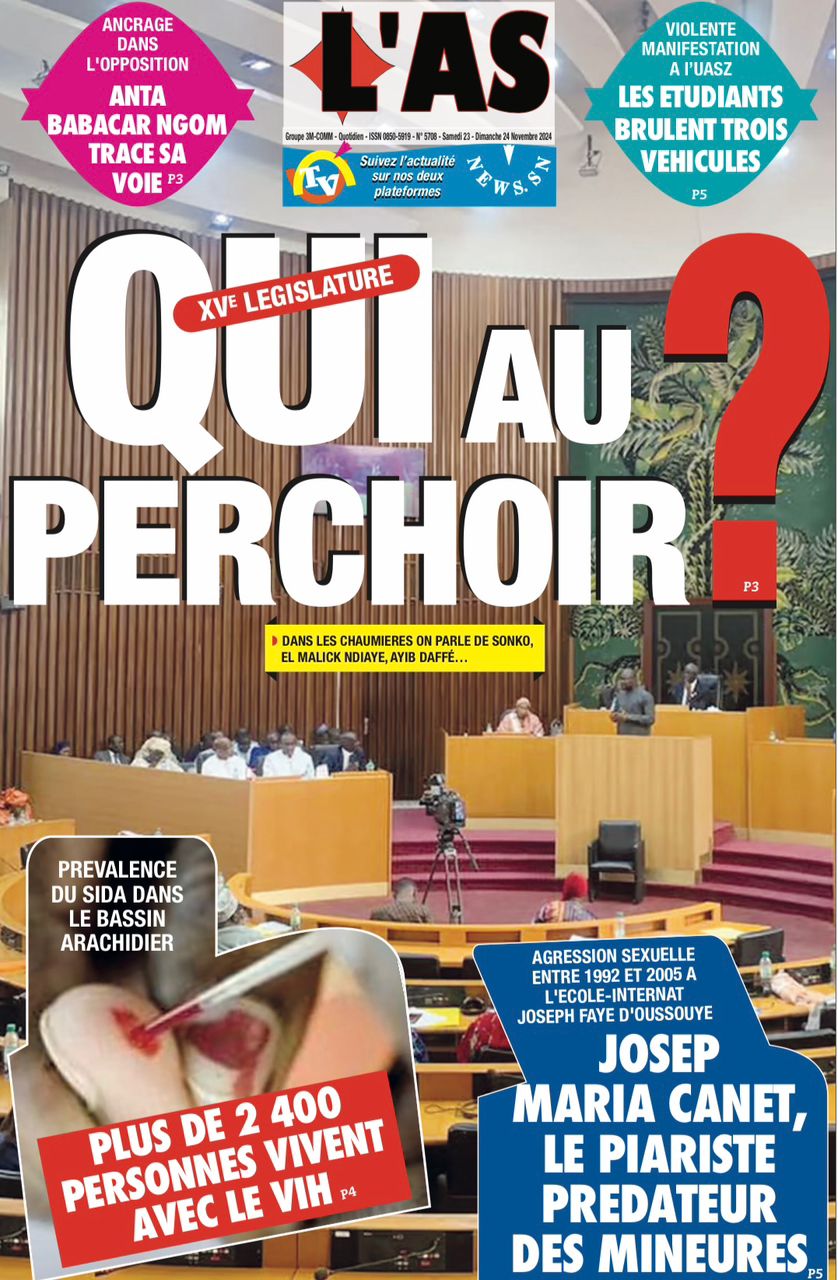 La Une du journal le Réveil du Samedi 23 Novembre 2024