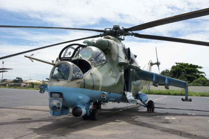 Voici l’un des deux hélicoptères d’assaut ( MI35P) de l’armée sénégalaise