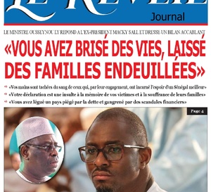 La Une du journal le Réveil du vendredi  08 Novembre 2024