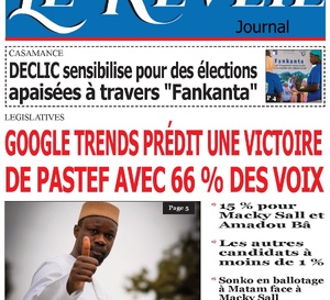 La Une du journal le Réveil du Samedi 16 Novembre 2024