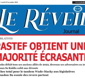 La Une du journal le Réveil du Lundi 18 Novembre 2024